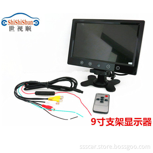 9" TFT LCD Digital Screen Car Monitor with Touch Button, UV, 2 Video Input